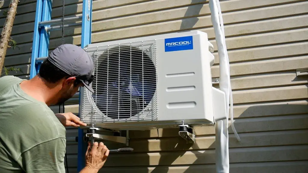 How to Install a Mini Split - Outside Condenser Unit secure footing