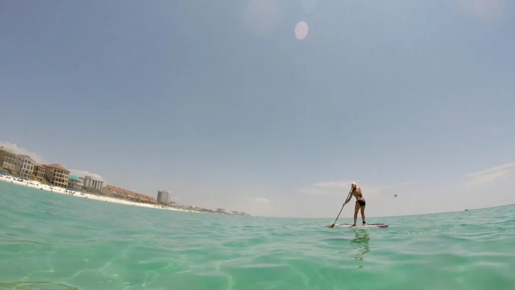Paddle Boarding in Destin Florida - Stacey paddling