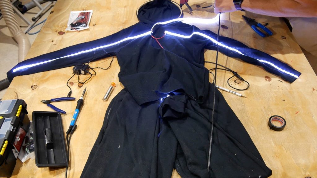 DIY LED Light Costume Hot Glue
