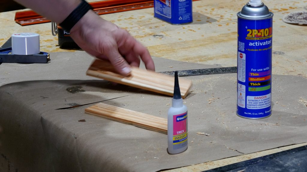 how to make a rustic table with epoxy resin - spray adhesive