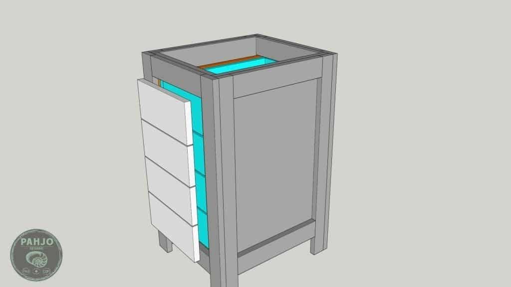 DIY Base Cabinet with Drawers_sketchup drawer face offset