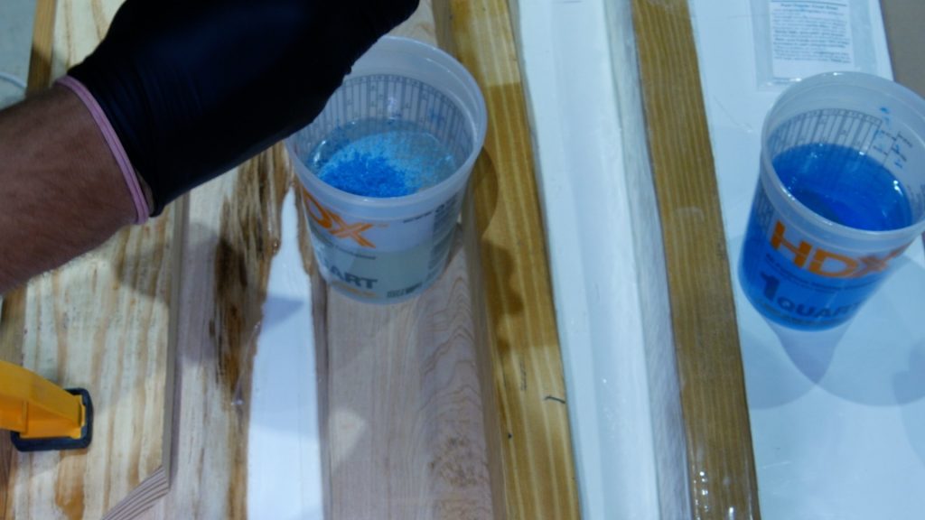 how to make wood and resin wall art that glows _ add sky blue pigment powder to resin
