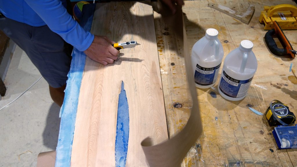 how to make wood and resin wall art that glows - surfboard template 2