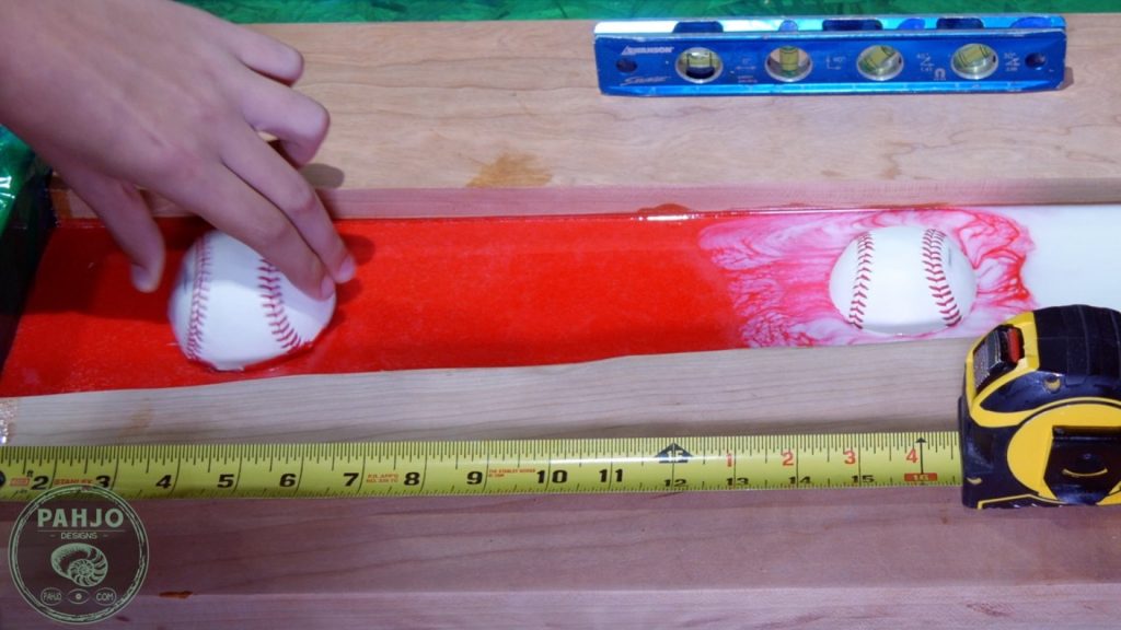DIY Wood and Resin Wall Art - Baseball Storage Rack_baseball in resin 2