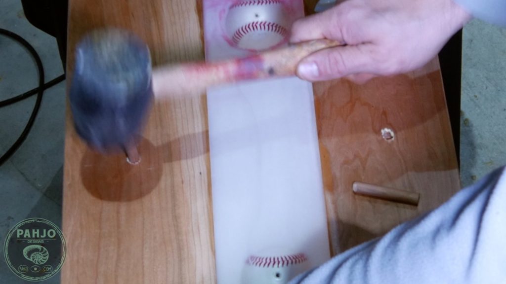 DIY Wood and Resin Wall Art - Baseball Storage Rack_dowels