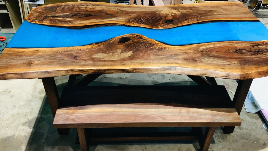 Custom walnut dining table