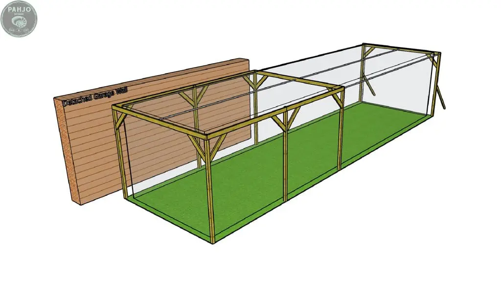 Batting Cage with wood posts design